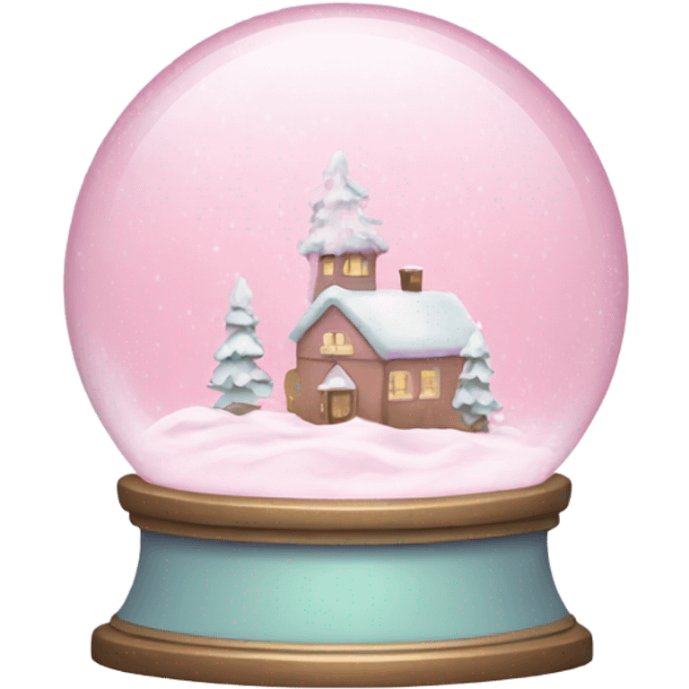 Pastel pink snow globe emoji