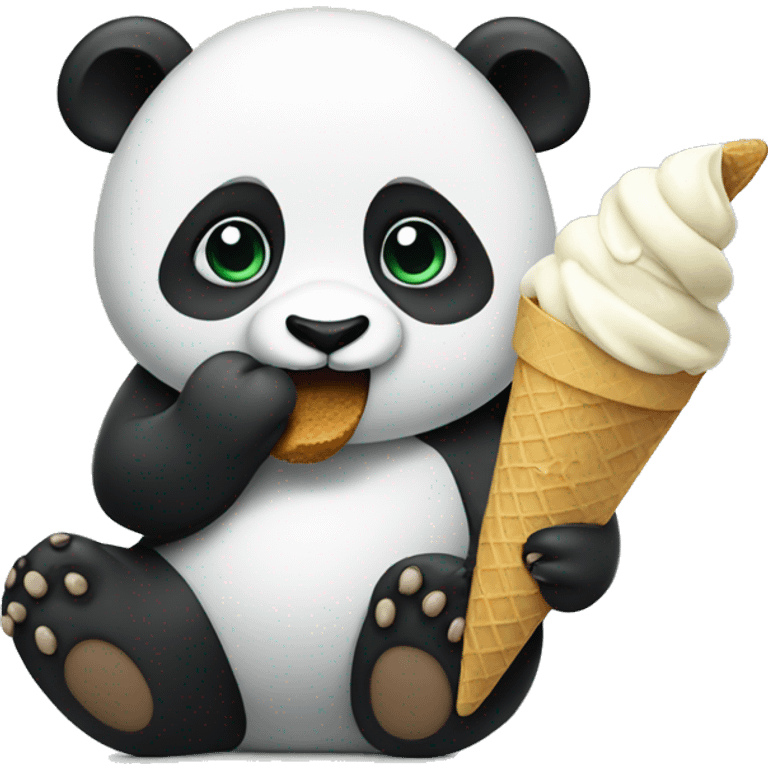 Panda eating ice cream emoji