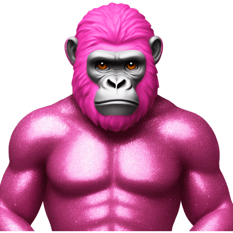 Pink gorilla holding a M95 with glitter emoji