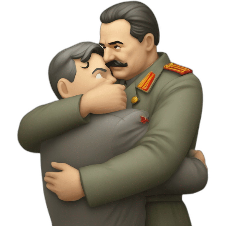 stalin hugs lenin from bihind emoji