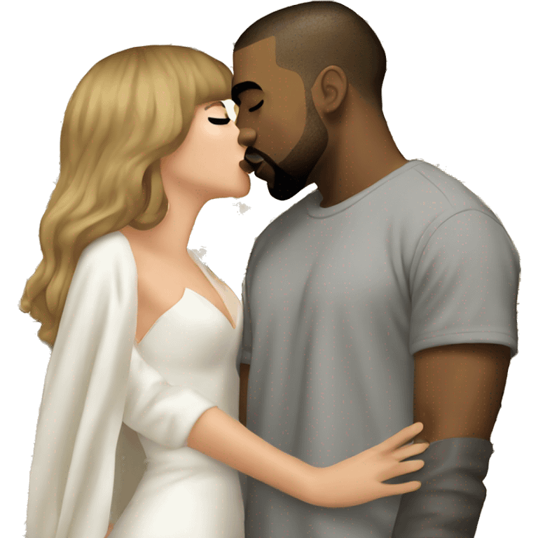 Kanye West and Taylor Swift kissing  emoji