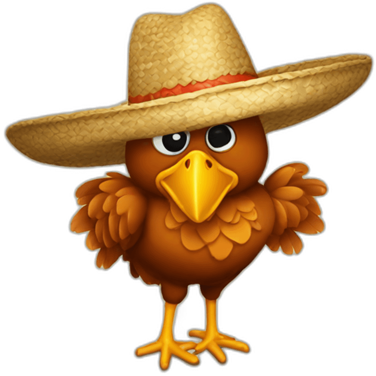 pollo con sombrero emoji