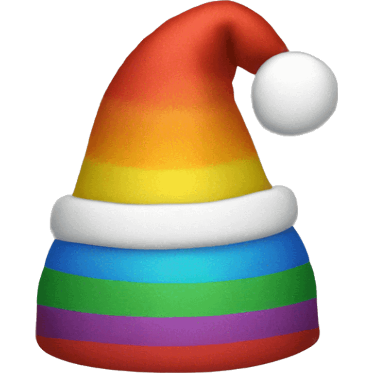 Rainbow Christmas hat emoji