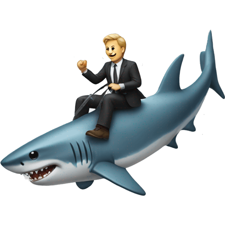 a man riding a shark emoji