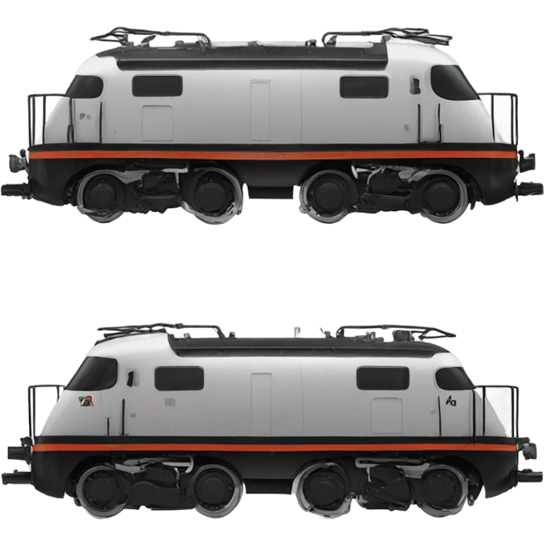 A electric locomotive was with black oval eyes  emoji