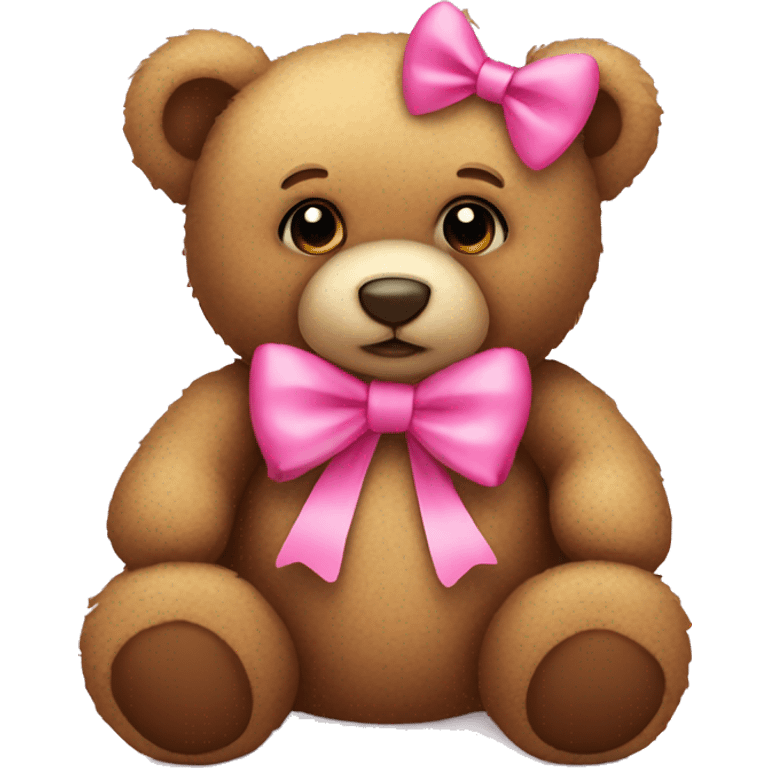 teddy bear with pink bow emoji