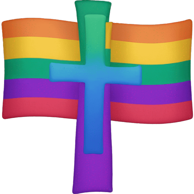 Lgbtq flag with a cross emoji