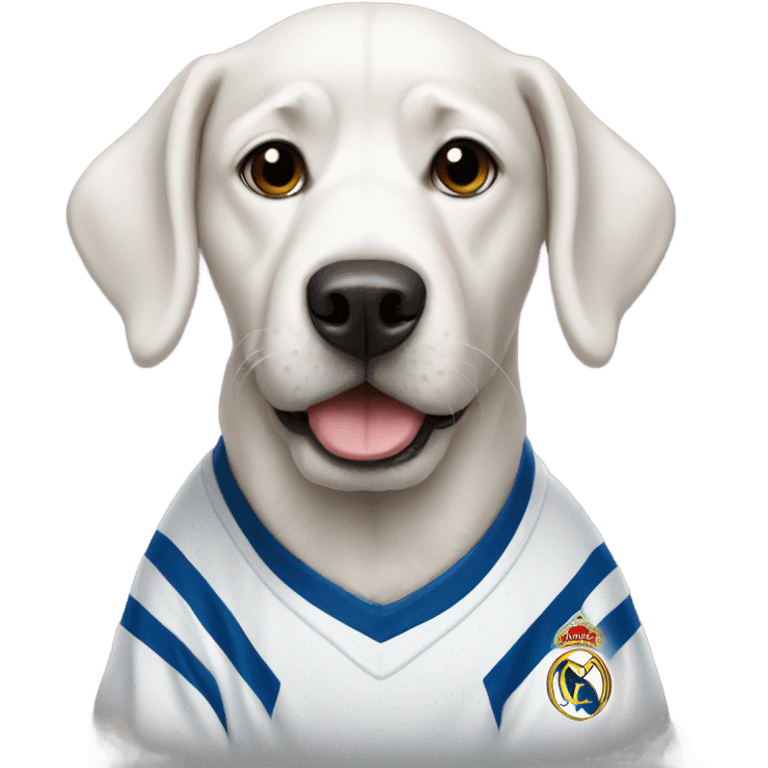 Dog with Real Madrid jersey on emoji