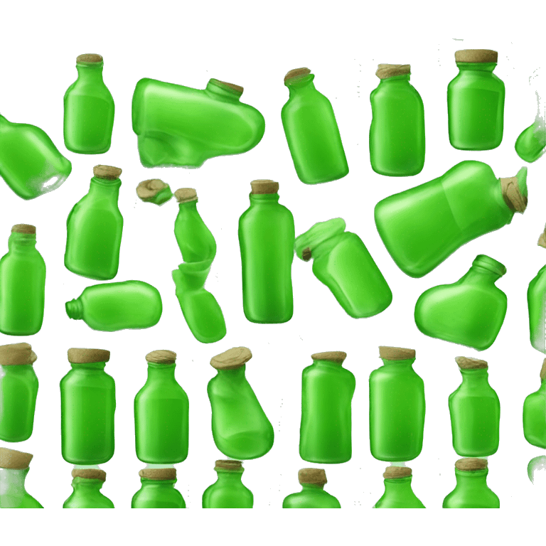 Green glass bottle with wildness in the nutri emoji