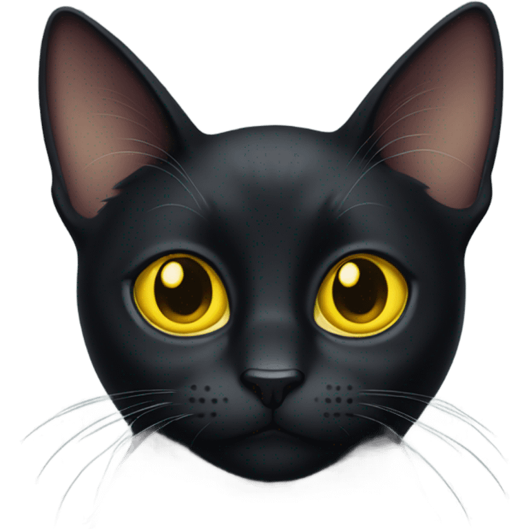 black cat with yellow eyes emoji