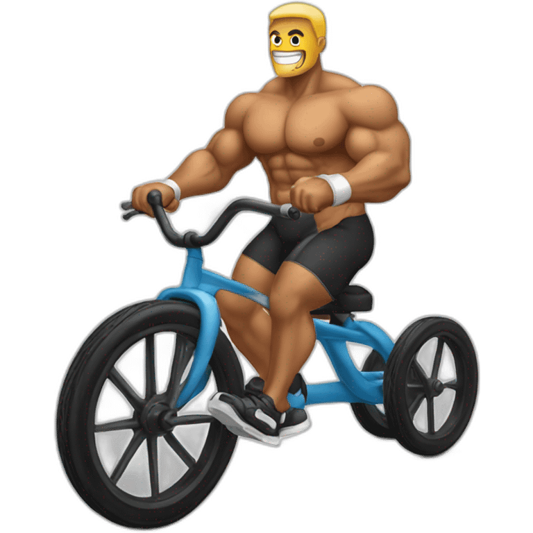 bodybuilder riding a tricycle emoji