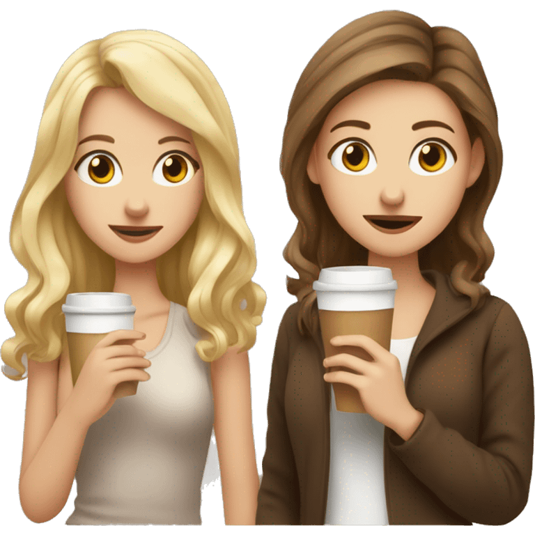 Blonde Girl with Coffee and cigarette in her Hand, Brown haired Girl with Coffee and cigarette in her Hand, another brown haired girl with Coffee and cigarette in her Hand emoji