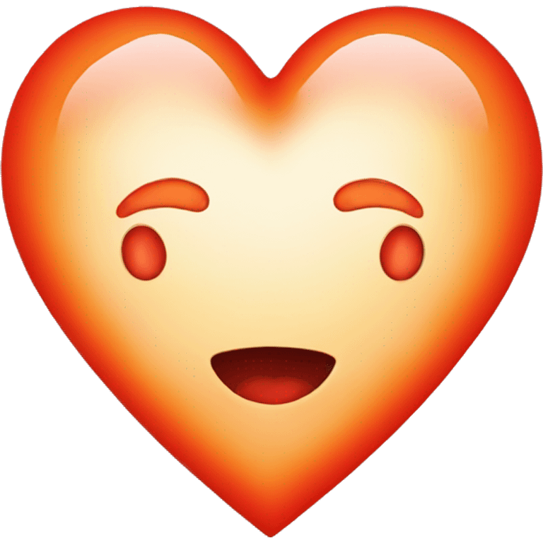 bleeding red heart shape glowing red-orange emoji