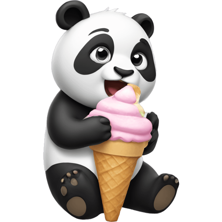 Panda eating ice cream  emoji