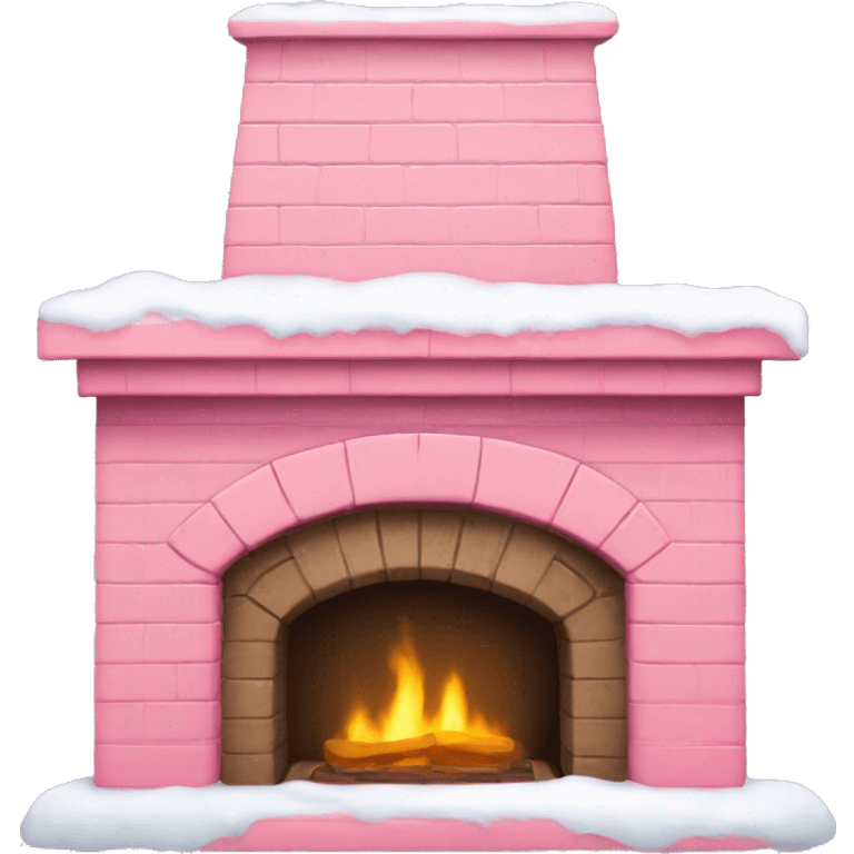 Winter Pink FirePlace, with snow on it emoji