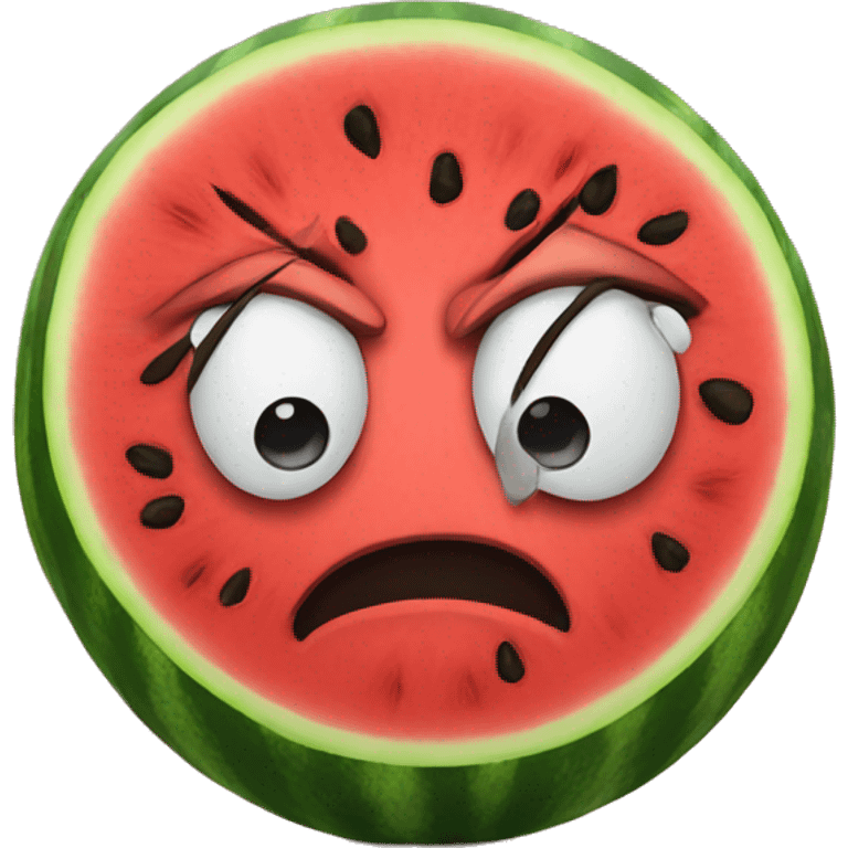 Angry watermelon emoji