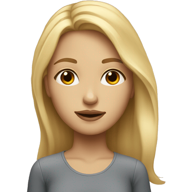 A blonde girl dreams of a realistic portrait emoji