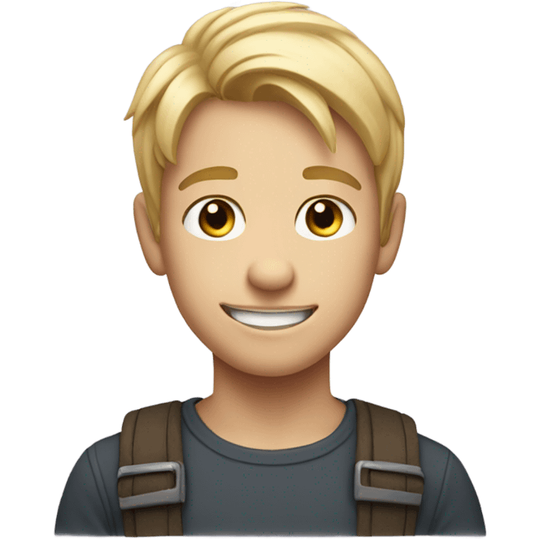 smiling blonde boy portrait emoji