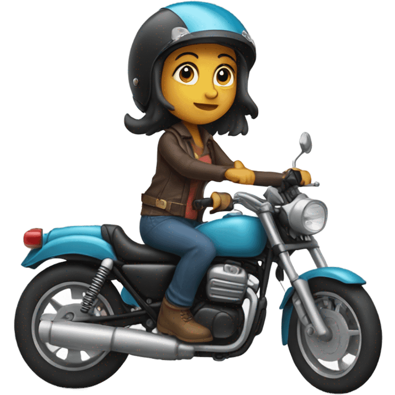 Girl on motorcycle  emoji