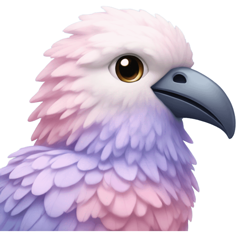 Cotton candy colored bird emoji