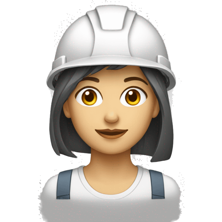 una arquitecta mujer con casco blanco de pie  emoji