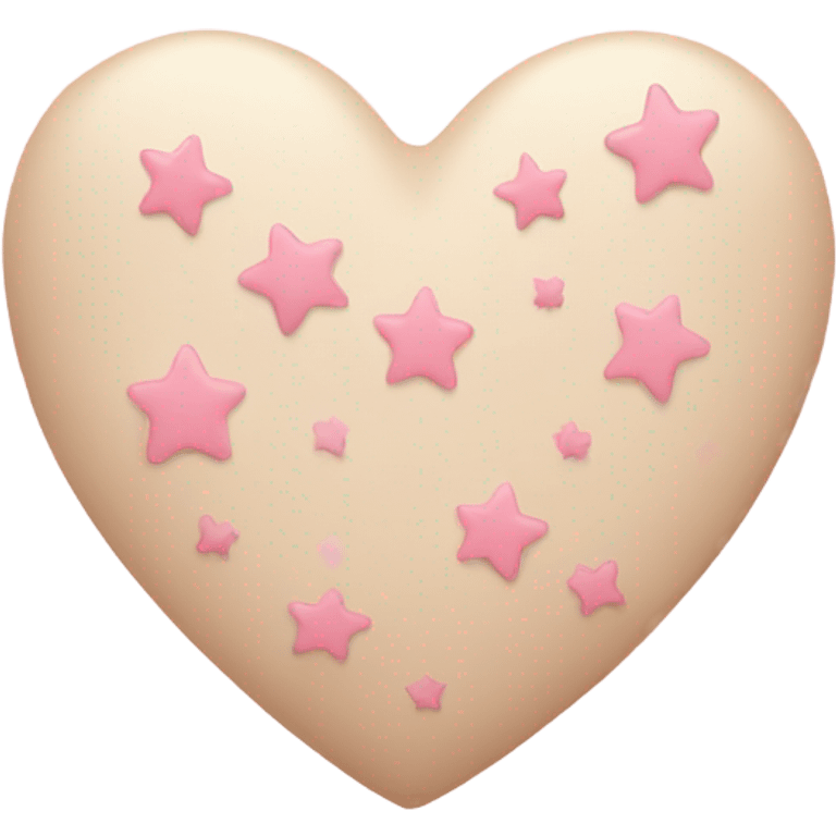 Beige heart with light pink stars inside emoji