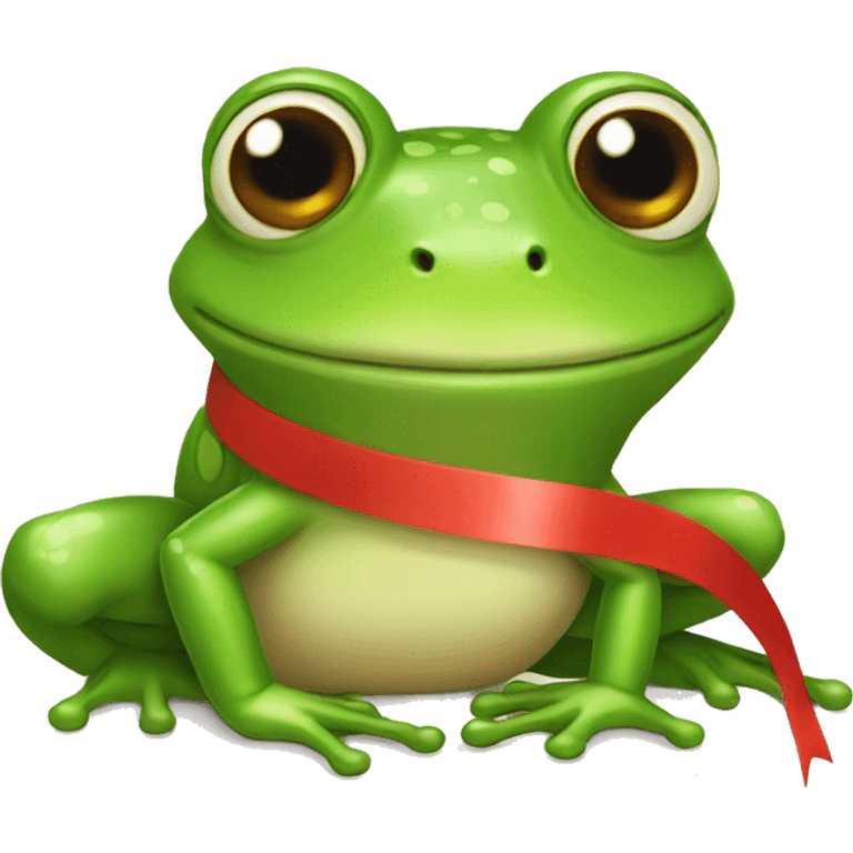  Frog red ribbon emoji