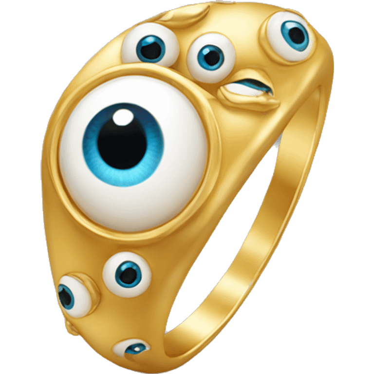 thin gold ring studded with eyeballs emoji