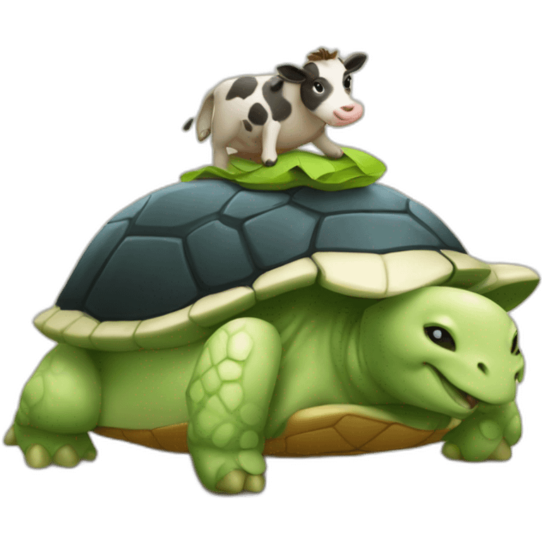 vache sur une tortue emoji