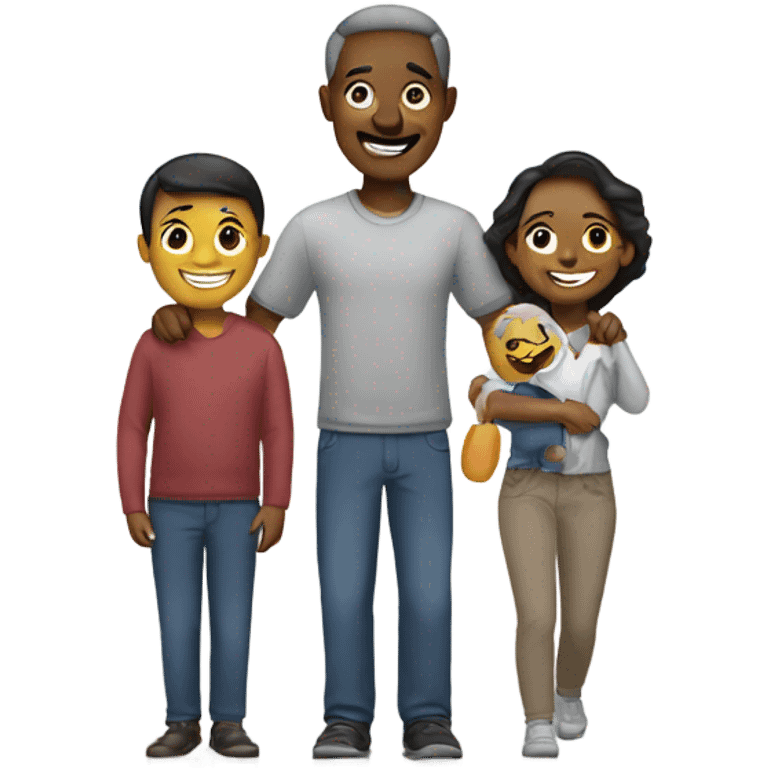 An emoji of a happy, close-knit family. emoji