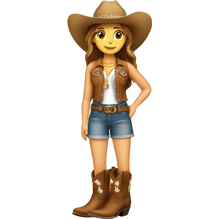 Beach cowgirl boots emoji