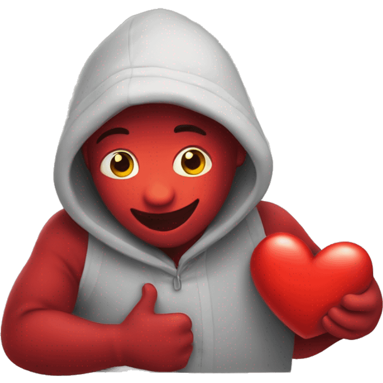 Red heart with hug  emoji