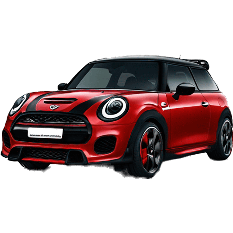 Red mini cooper John Cooper works edition with black rims emoji