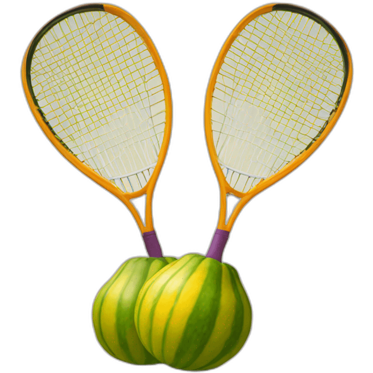 Two teardrop Squash racquets crossed over each other emoji