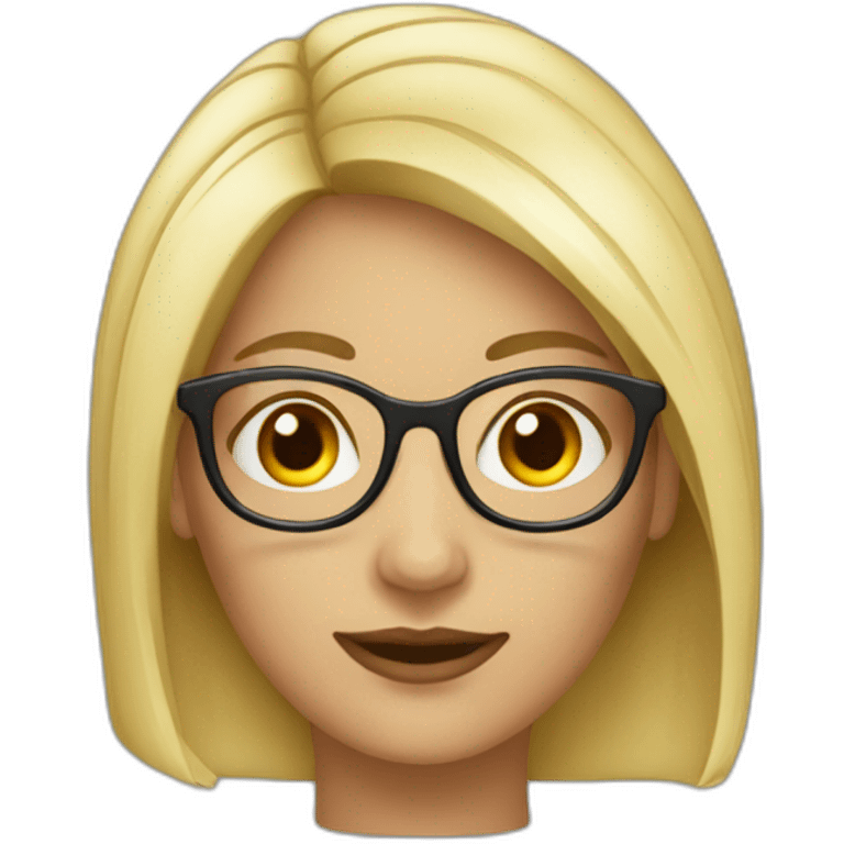 Femme-cheveux-très-court-lunettes emoji