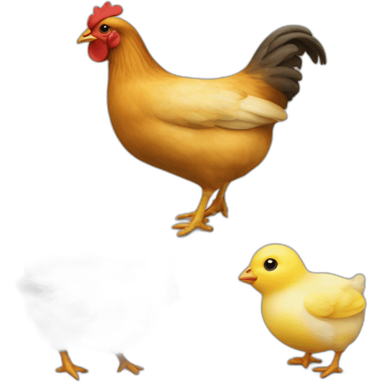 Un poussin et vache emoji