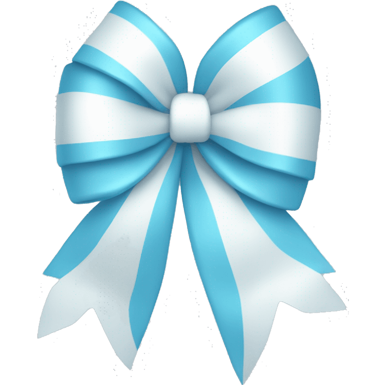 light blue bow with white hearts on it emoji