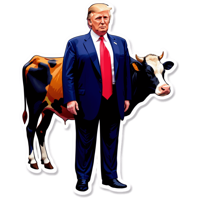 Donald trump with a cow body emoji