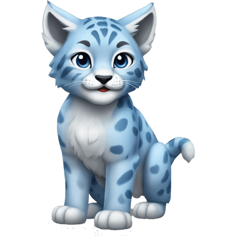 A blue lynx cub full body emoji