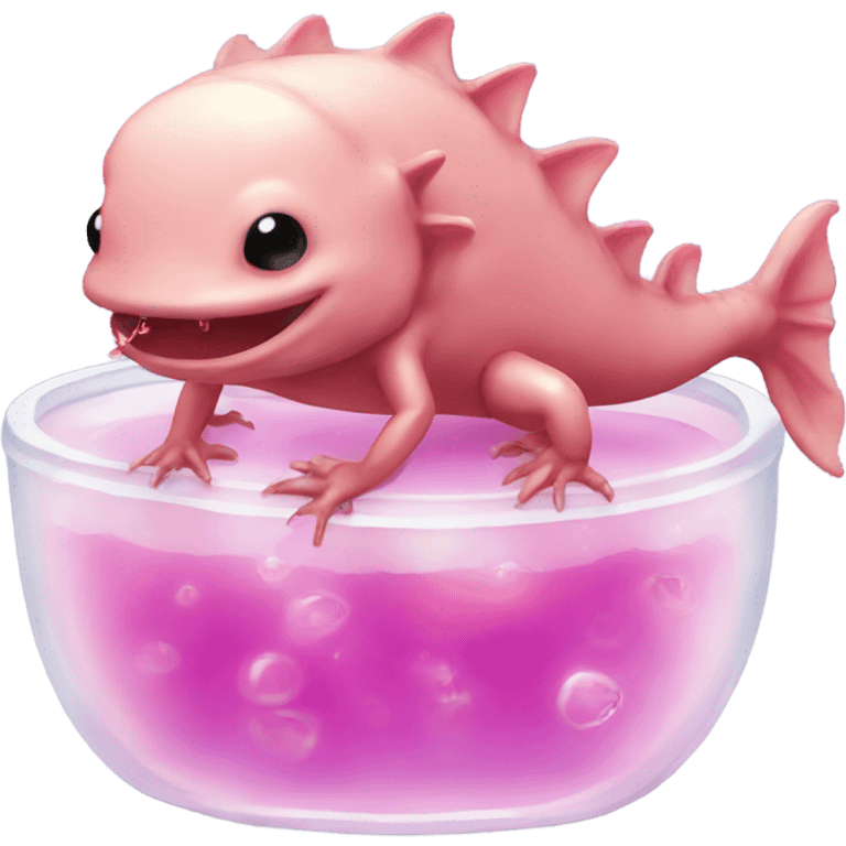 Axolotl eating jelly emoji