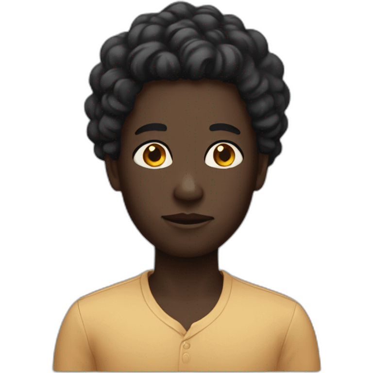 thinking emoji but black skin emoji