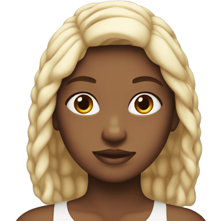 Girl with white front strands emoji