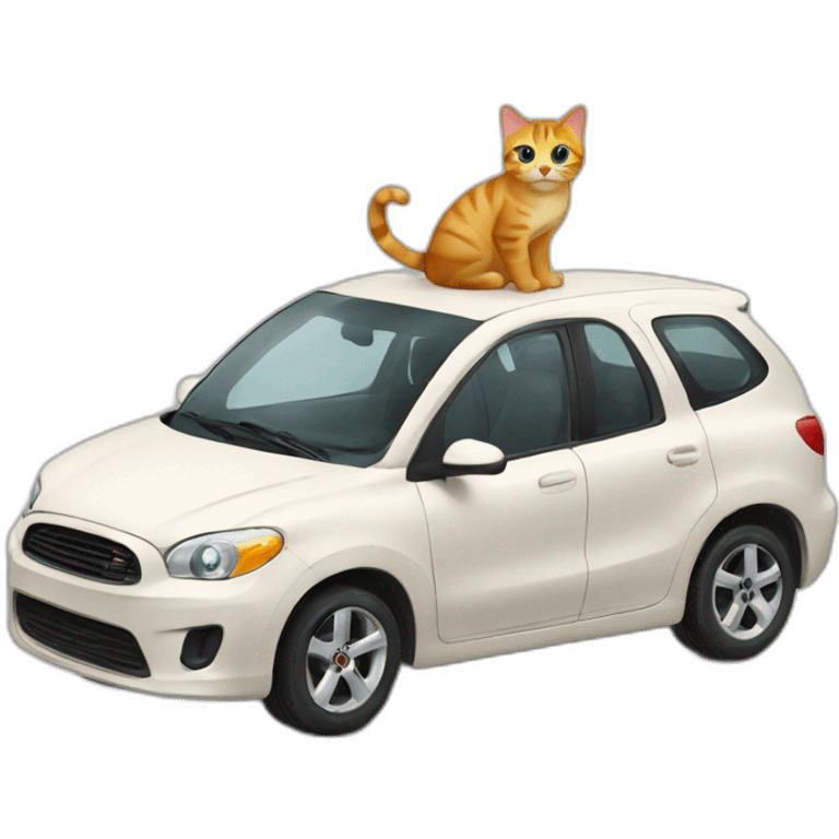 car with cat emoji