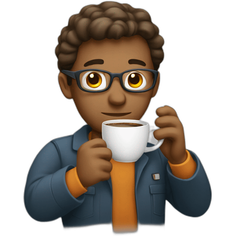 Engineer drinks coffee emoji