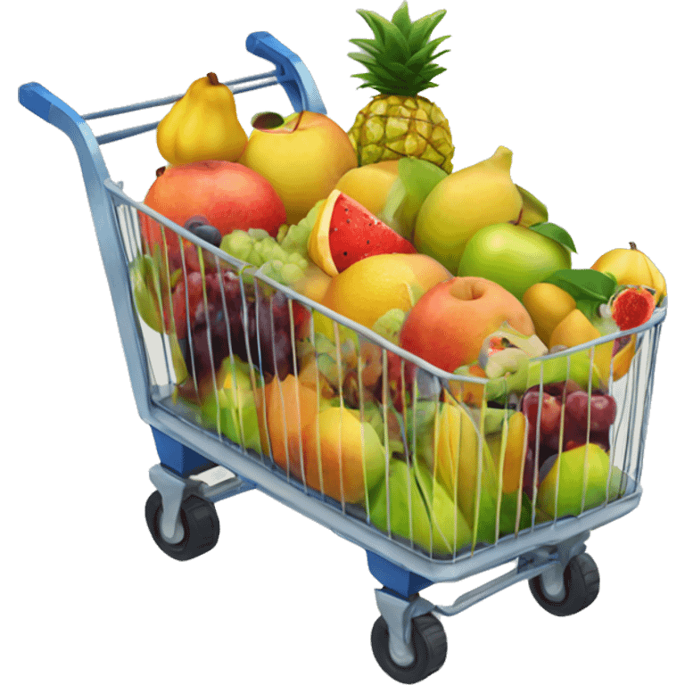 Trolley with many fruits emoji