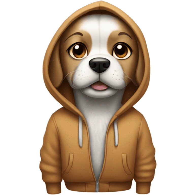 Dog wearing hoodie emoji