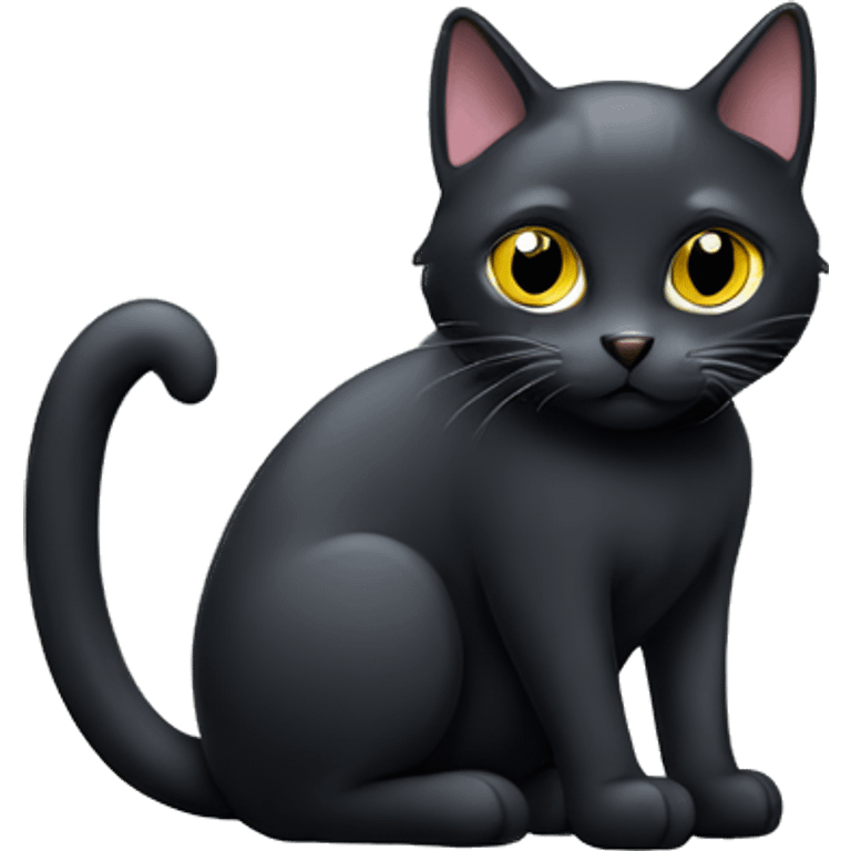 Black cat with good chain emoji