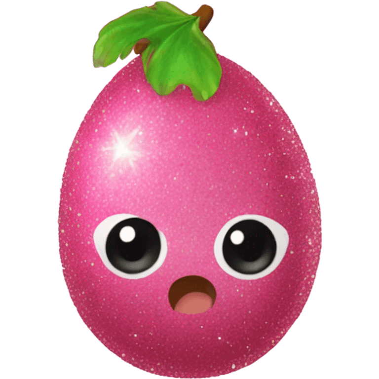 Pink kiwi with glitter  emoji