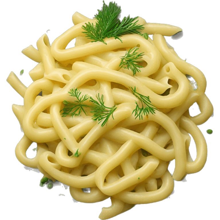 pasta with  dill and lemon creamy sauce emoji