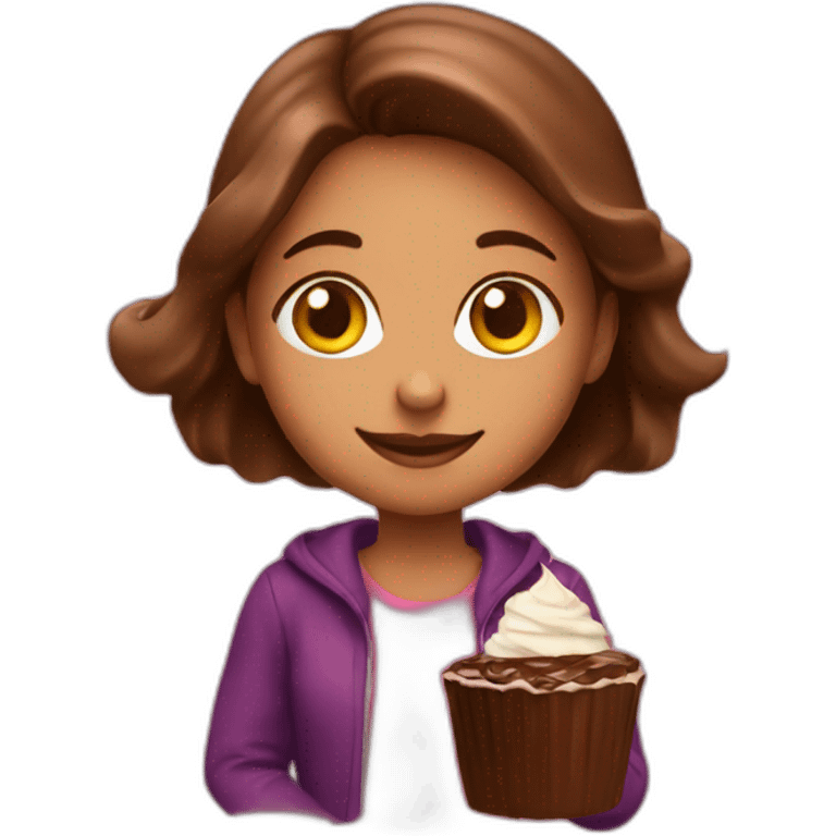 a girl with a laviva chocolate emoji